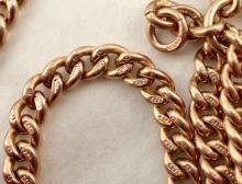 Antique 9ct solid gold hallmarked. Double albert pocket watch chain. 30